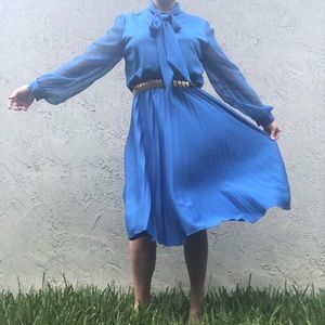 Vintage Pleated Secretary Dress (Belt NOT included